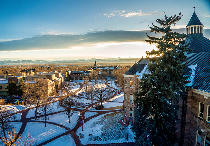 DU campus in winter